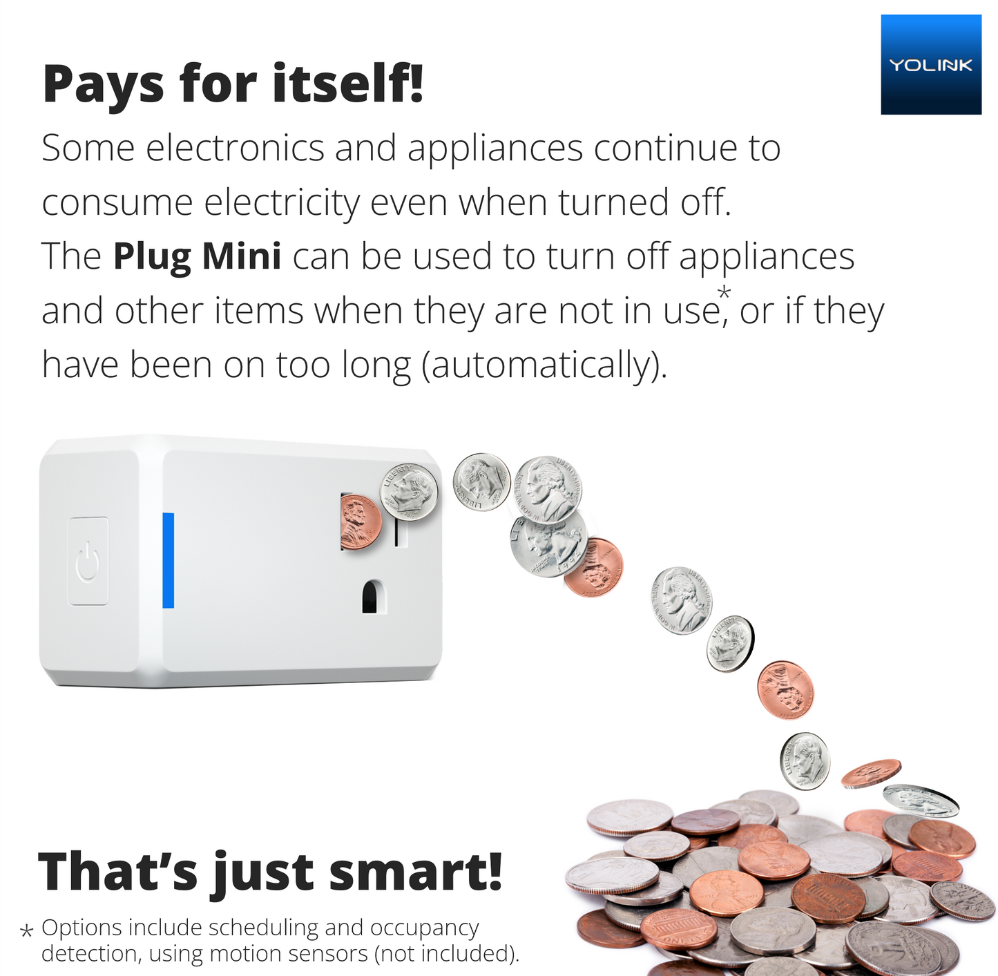 Plug Mini Smart Plug, YoLink Hub Required