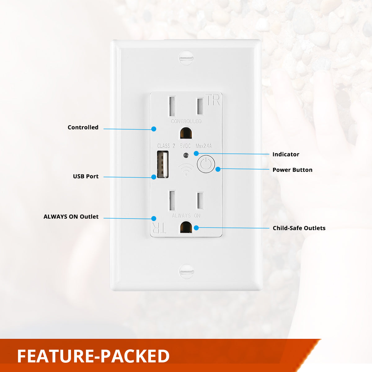 YoLink Smart In-Wall Outlet Works with Alexa, Google Assistant, and IFTTT, YoLink Hub Required - YoLink